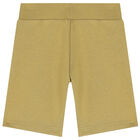Boys Khaki Green Logo Shorts, 1, hi-res