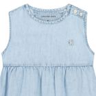 Younger Girls Blue Logo Dress, 1, hi-res