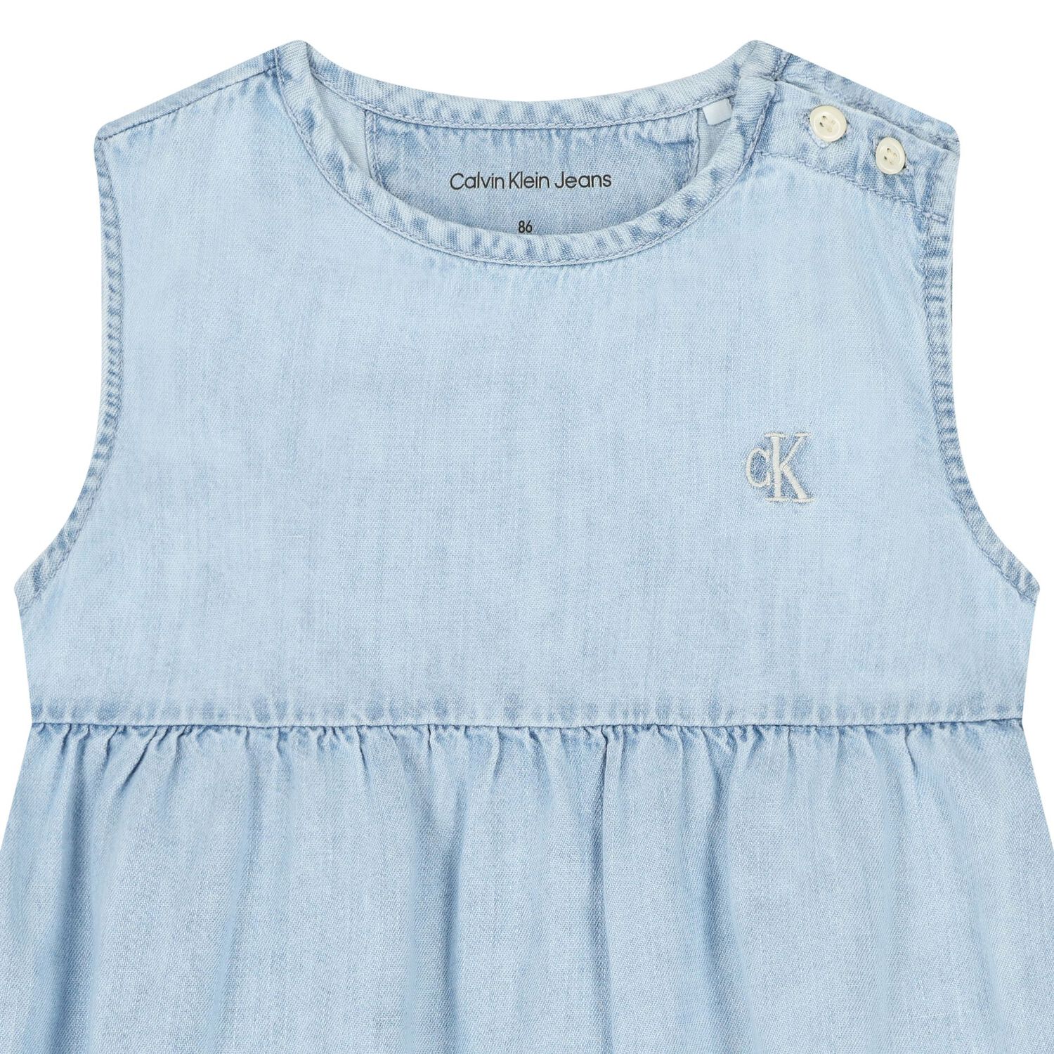 Younger Girls Blue Logo Dress, 1, hi-res