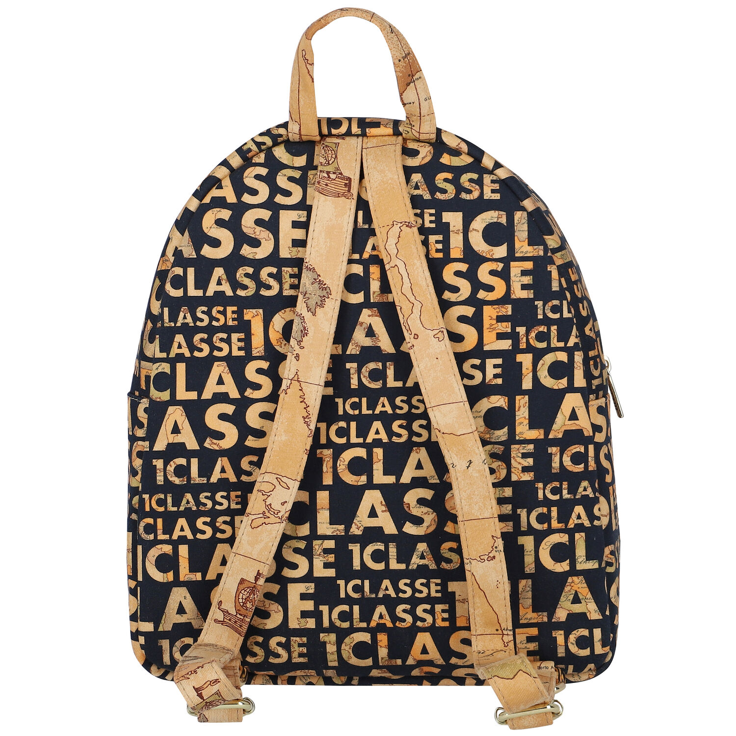 Girls Black & Beige Geo Map Backpack, 1, hi-res