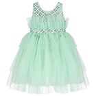 Girls Green Embellished Haute Couture Dress, 1, hi-res