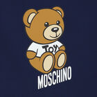 Navy Blue Teddy Bear Logo Baby Blanket, 4, hi-res