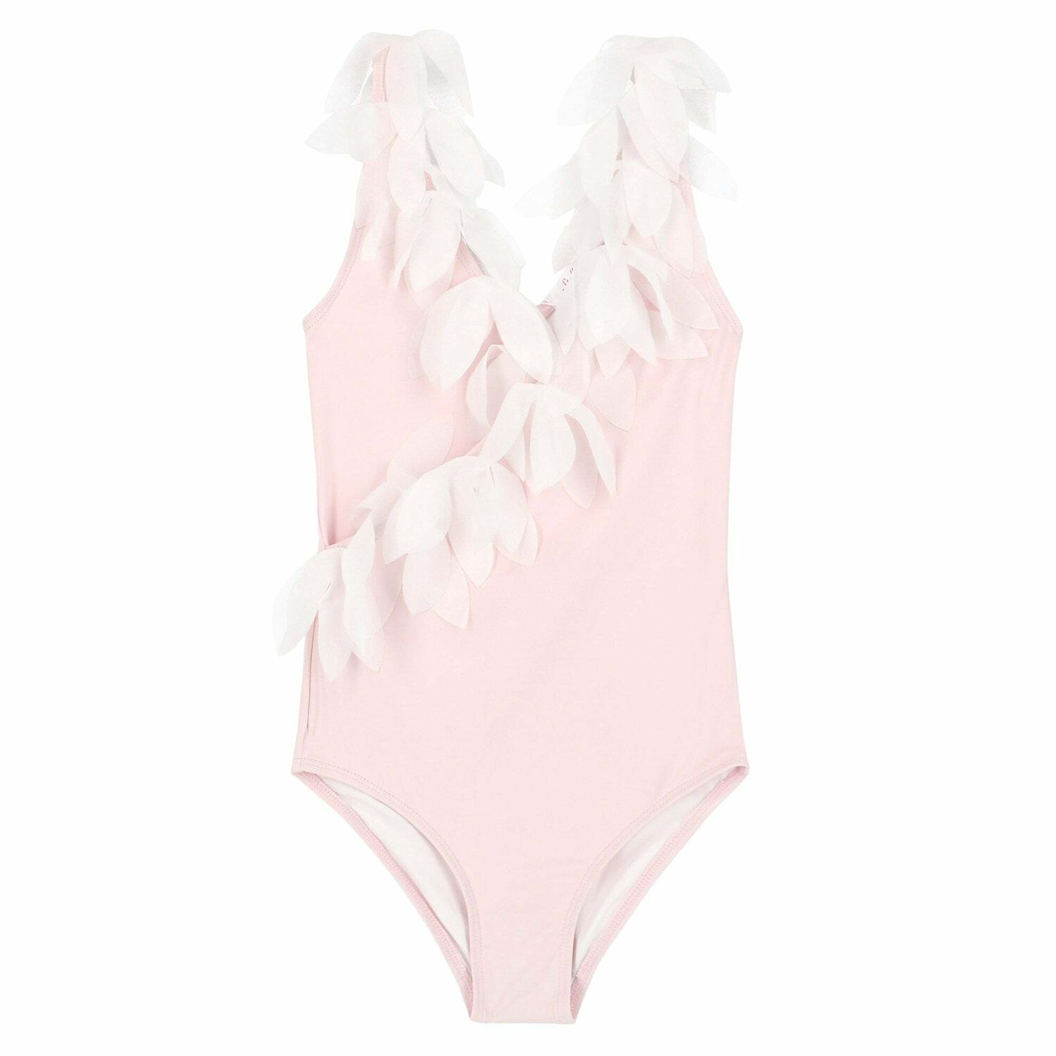 Girls Pink Petal Swimsuit, 1, hi-res