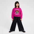 Girls Pink Lucky Tiger Logo Sweatshirt, 1, hi-res