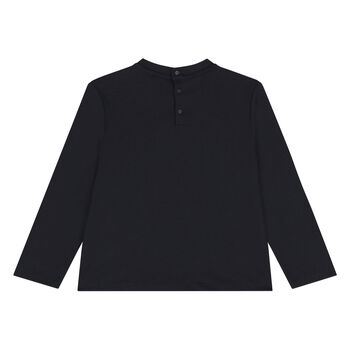 Baby Boys Black Logo Long Sleeve Top