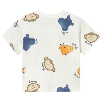 Younger Boys Ivory Animals T-Shirt