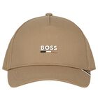 Boys Beige Logo Cap, 2, hi-res