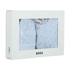 Boys Blue Logo Babygrow & Hat Set, 1, hi-res