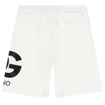 White Logo Shorts