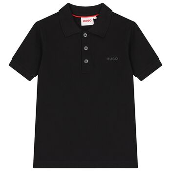 Boys Black Logo Polo Shirt
