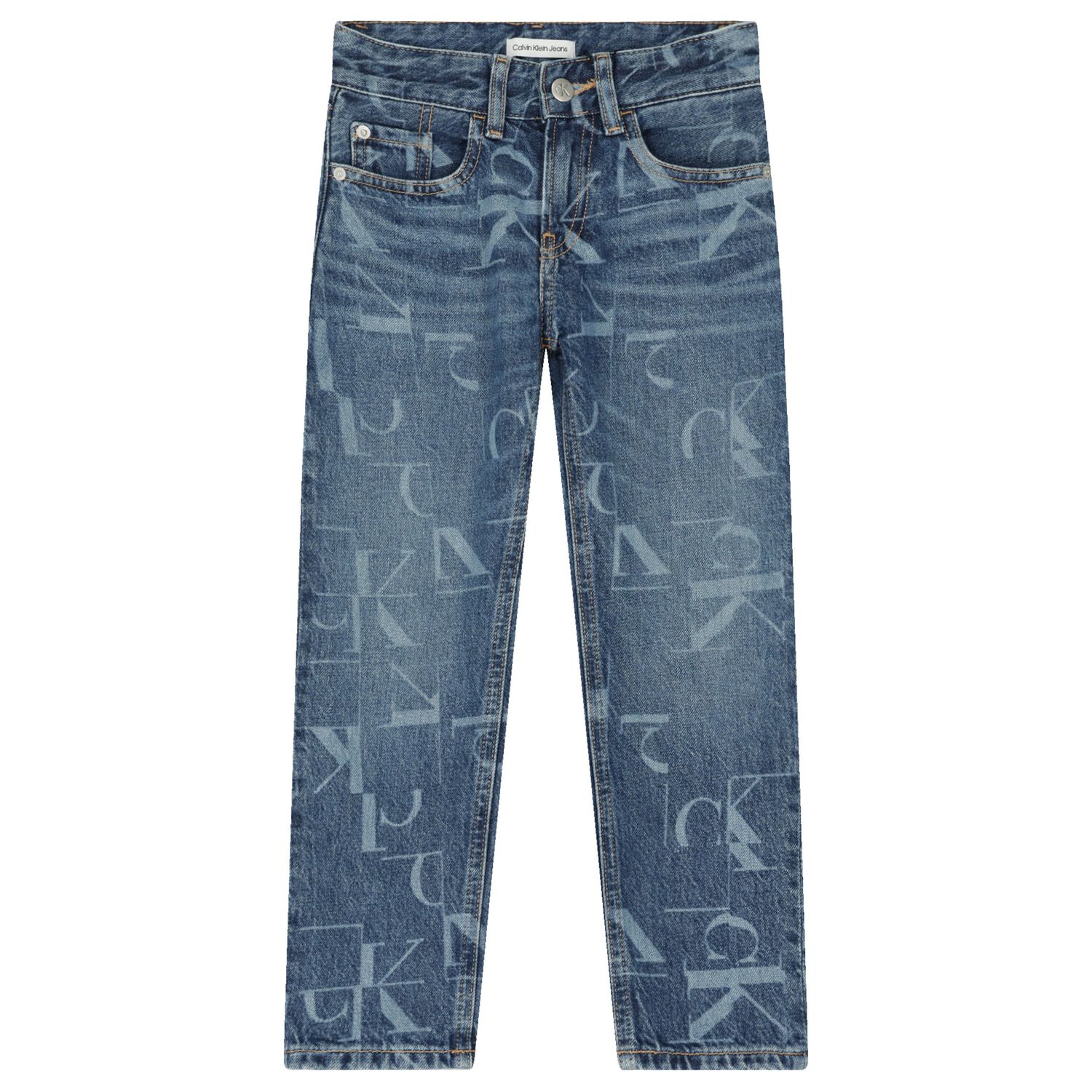 Boys Blue Logo Denim Jeans, 1, hi-res image number null