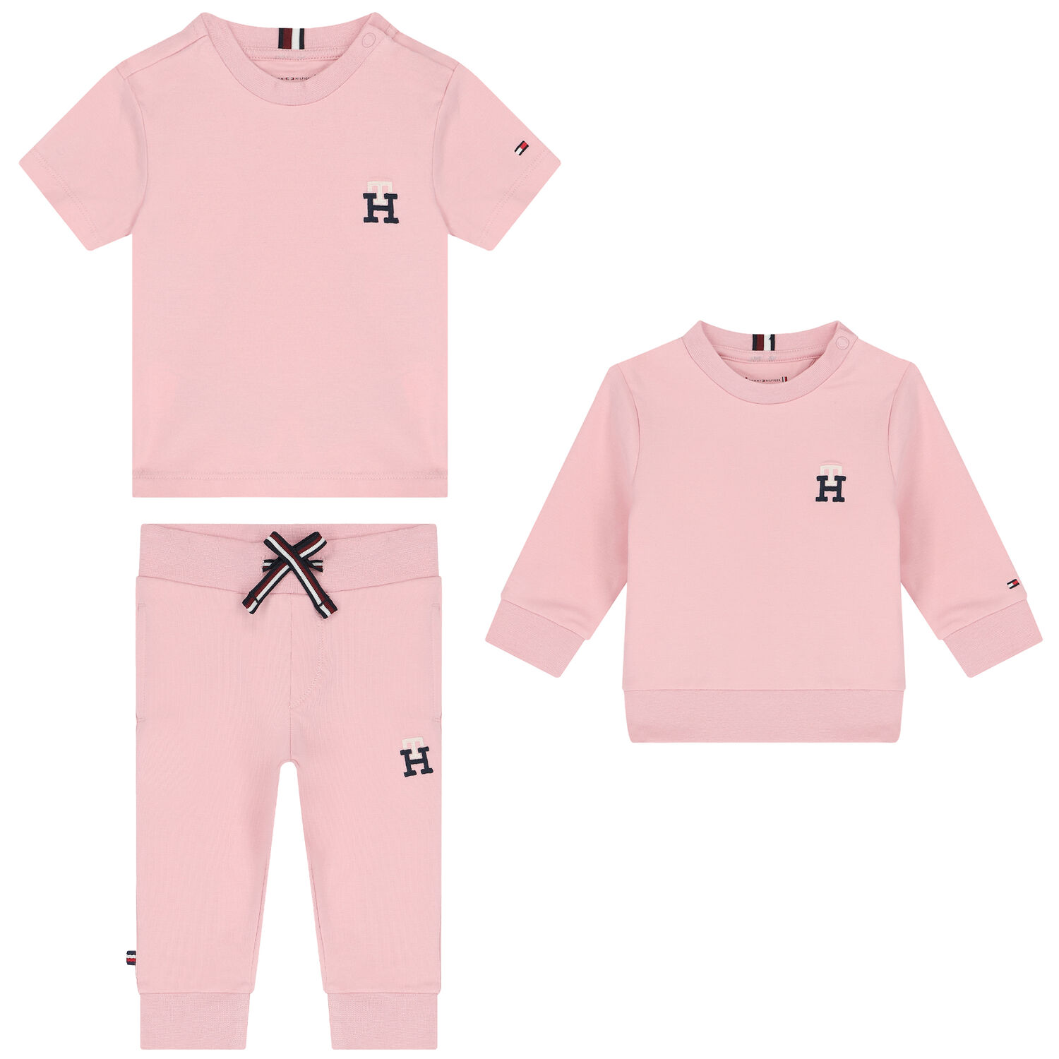 Baby Girls Pink Logo 3-Piece Tracksuit, 3, hi-res