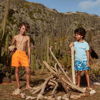Boys Orange Tailored Swim Short