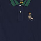Boys Navy Blue Polo Bear Polo Shirt, 1, hi-res