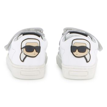 Boys White Ikonik Karl Logo Trainers