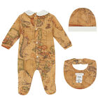 Beige & Ivory Geo Map Babygrow Set, 4, hi-res