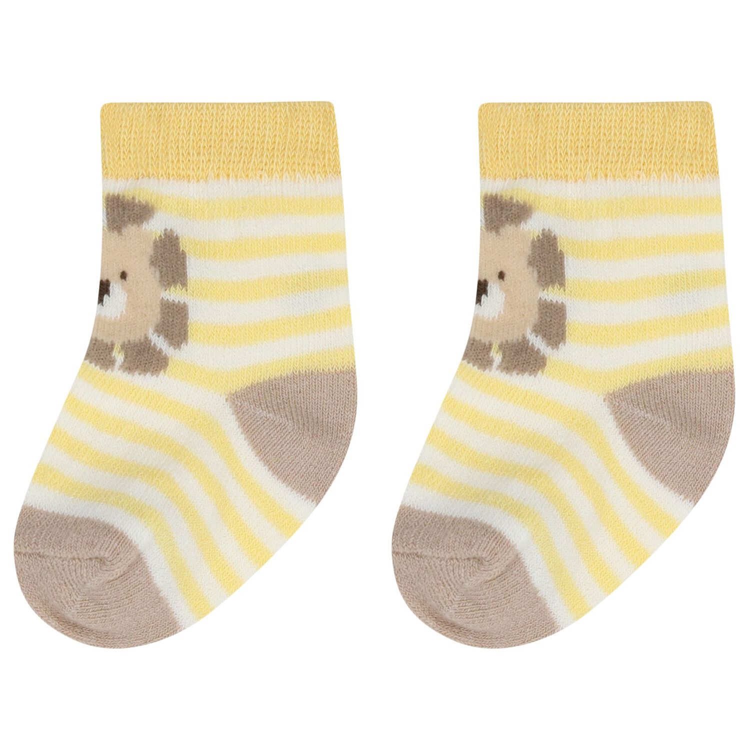 Baby Boys Yellow & White Socks ( 4-Pack ), 2, hi-res