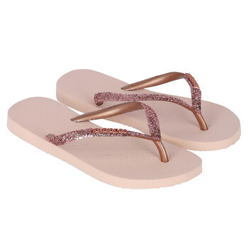Girls Pink Logo Flip Flops