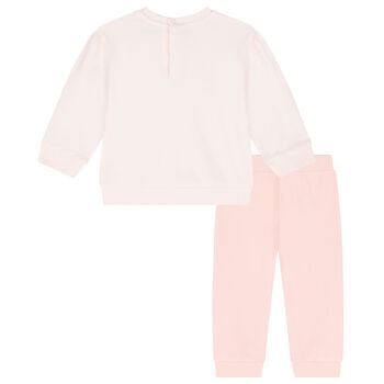 Younger Girls Pink Logo Tracksuit