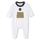 Baby Boys White Logo Babygrow Gift Set, 2, hi-res