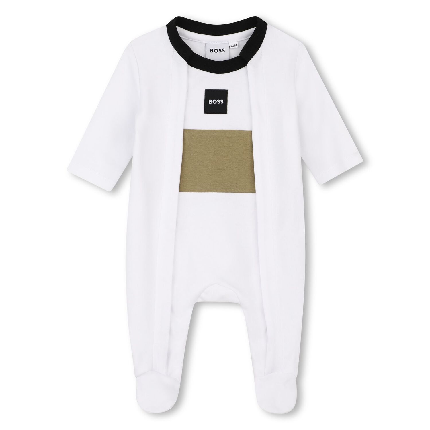 Baby Boys White Logo Babygrow Gift Set, 2, hi-res