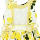 Girls White & Yellow Lemon Dress, 1, hi-res