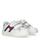 Boys White Logo Trainers, 1, hi-res