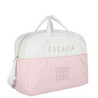 Baby Girls White & Pink Logo Changing Bag, 2, hi-res