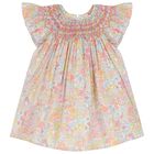 Younger Girls Blue, Yellow & Pink Liberty Dress, 2, hi-res
