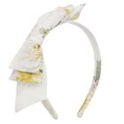 Girls Ivory Floral Chiffon Headband, 3, hi-res