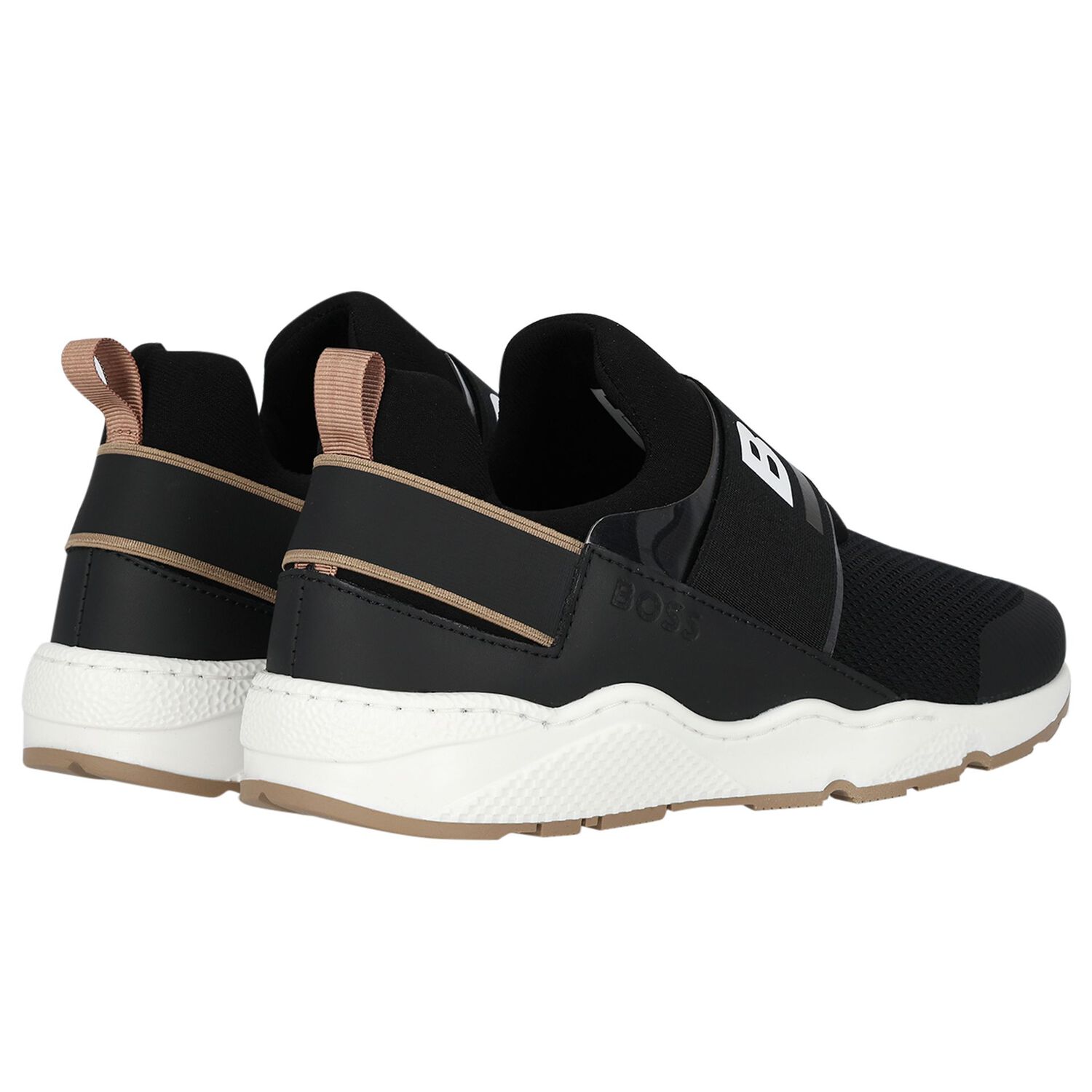 Boys Black Logo Trainers, 1, hi-res image number null