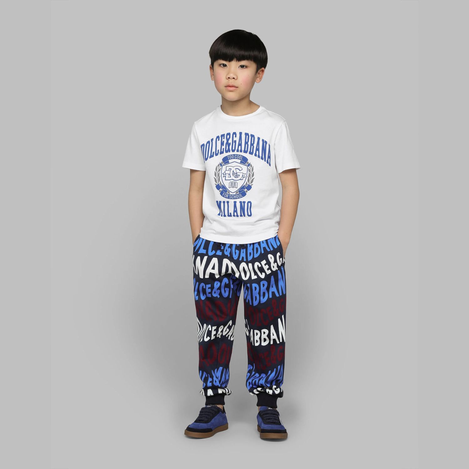 Boys White Varsity Logo T-Shirt, 1, hi-res