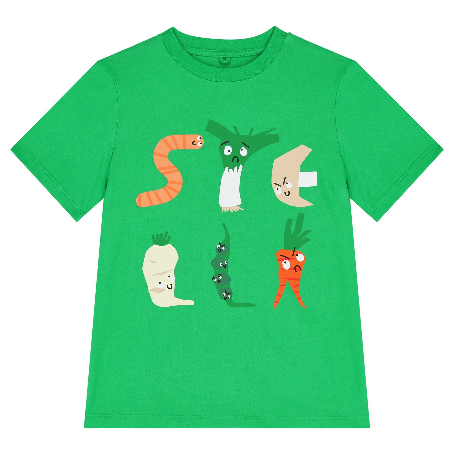 Boys Green Vegetable Logo T-Shirt, 1, hi-res image number null