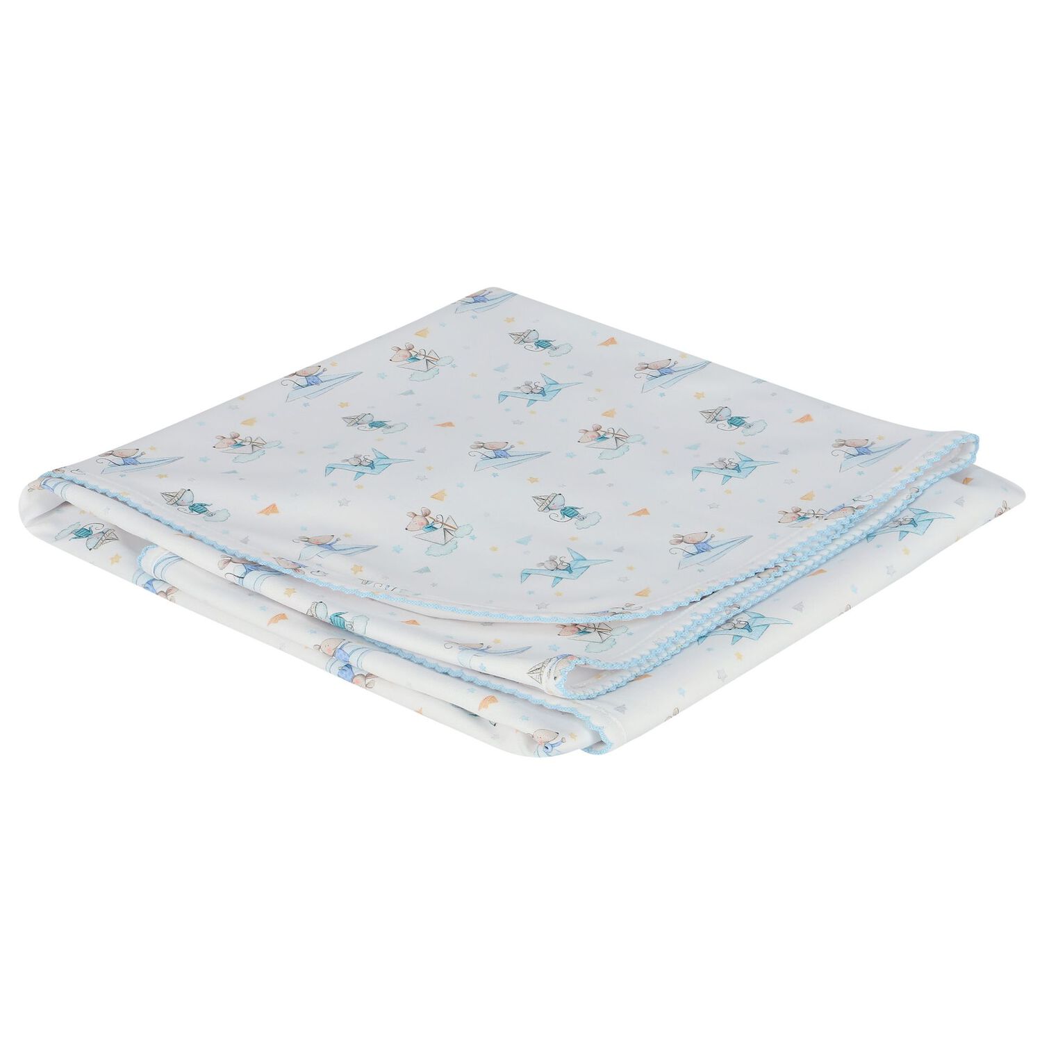 Baby Boys White Cute Mouse Blanket, 1, hi-res
