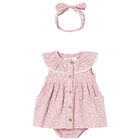 Baby Girls Pink Floral Dress Set, 1, hi-res