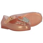 Girls Pink & Gold Butterly Jelly Shoes, 1, hi-res