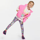 Girls Blue & Neon Pink Leggings, 1, hi-res
