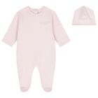 Baby Girls Pink Logo Babygrow Gift Set, 2, hi-res