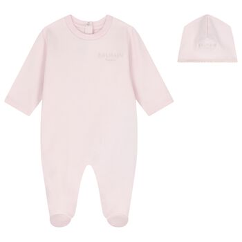 Baby Girls Pink Logo Babygrow Gift Set