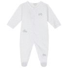 Grey & White Cotton Baby Sheep Babygrow, 1, hi-res
