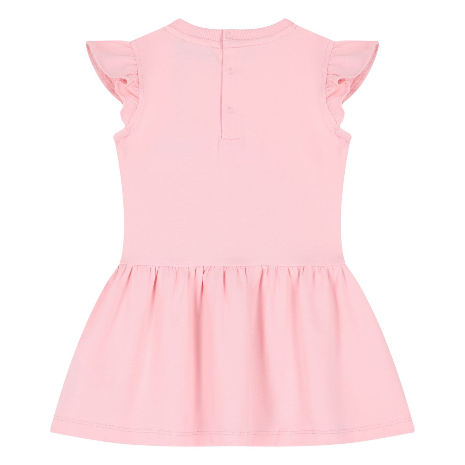 Younger Girls Pink Teddy Bear Logo Dress, 1, hi-res