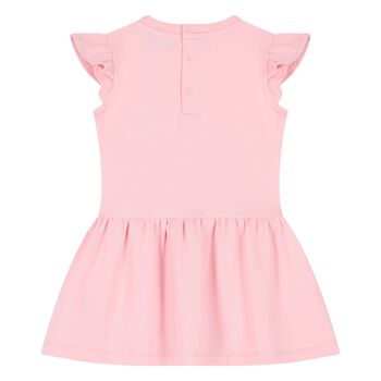 Younger Girls Pink Teddy Bear Logo Dress