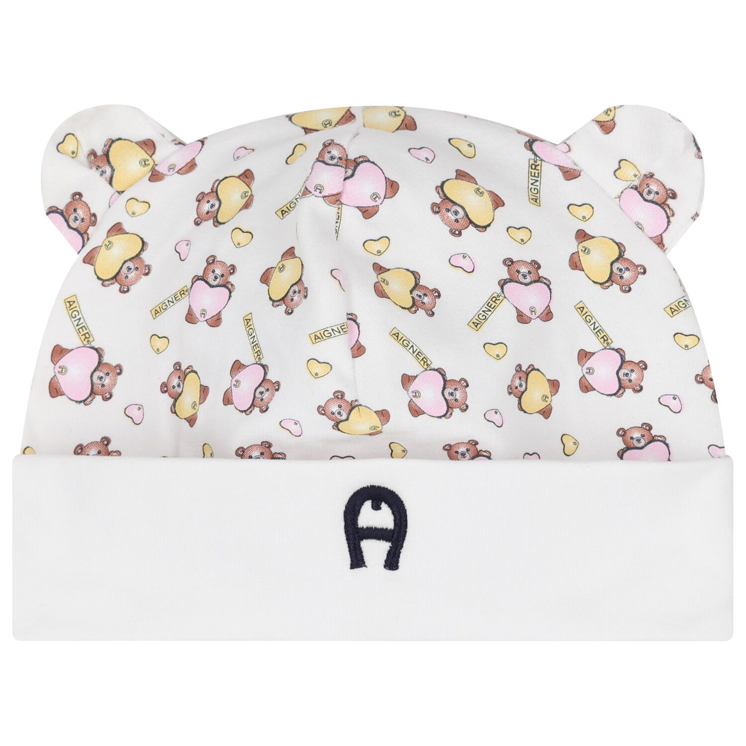 Baby Girls White Teddy Bear Logo Babygrow & Hat Gift Set, 1, hi-res
