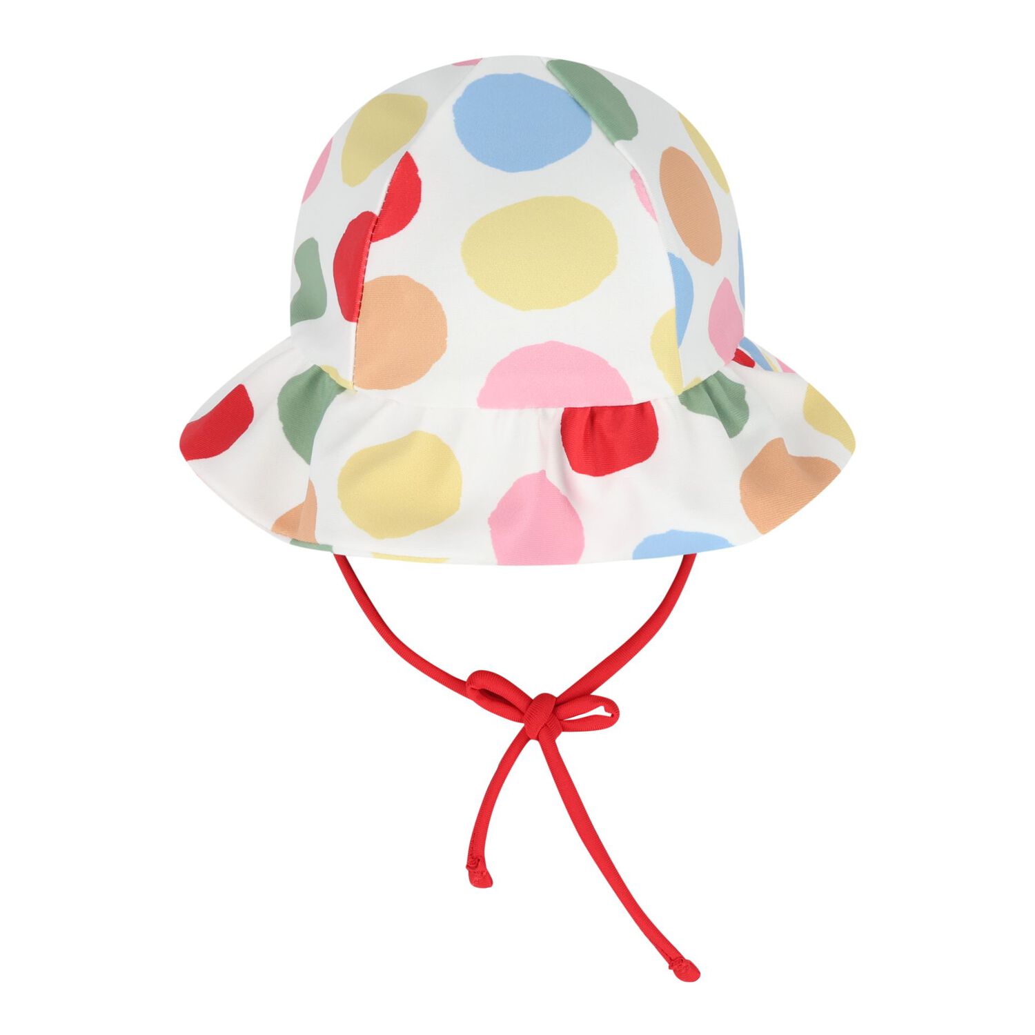Baby Girls White & Red Swimsuit Set with Hat, 1, hi-res
