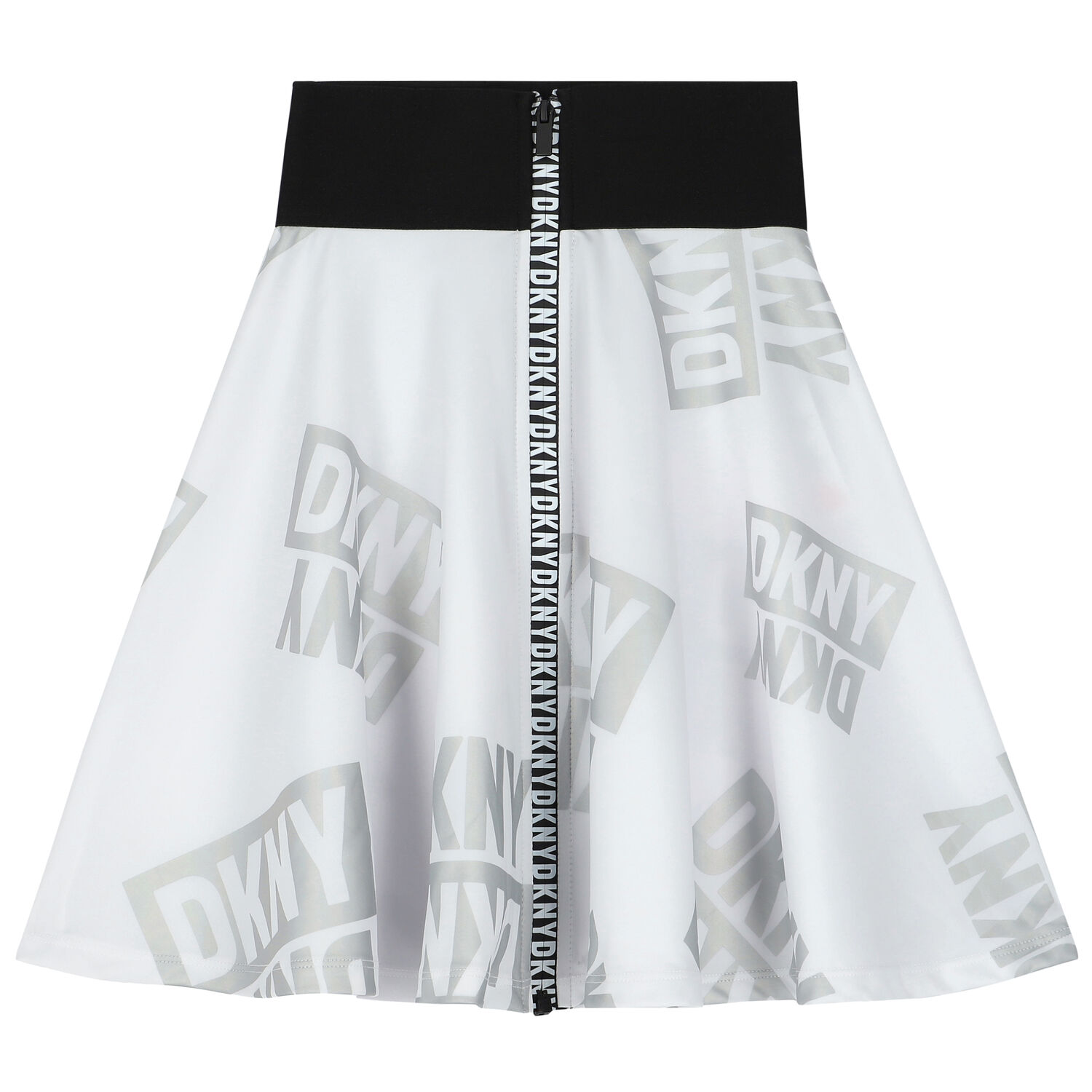 Girls White & Silver Logo Skirt, 1, hi-res
