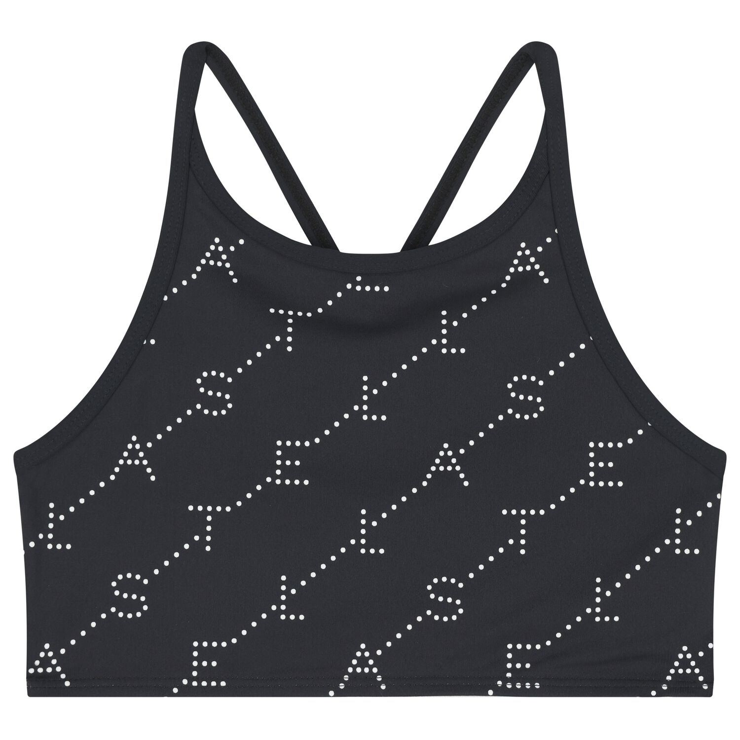 Girls Black Logo Top, 1, hi-res