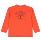 Boys Orange Logo Long Sleeve Top, 1, hi-res