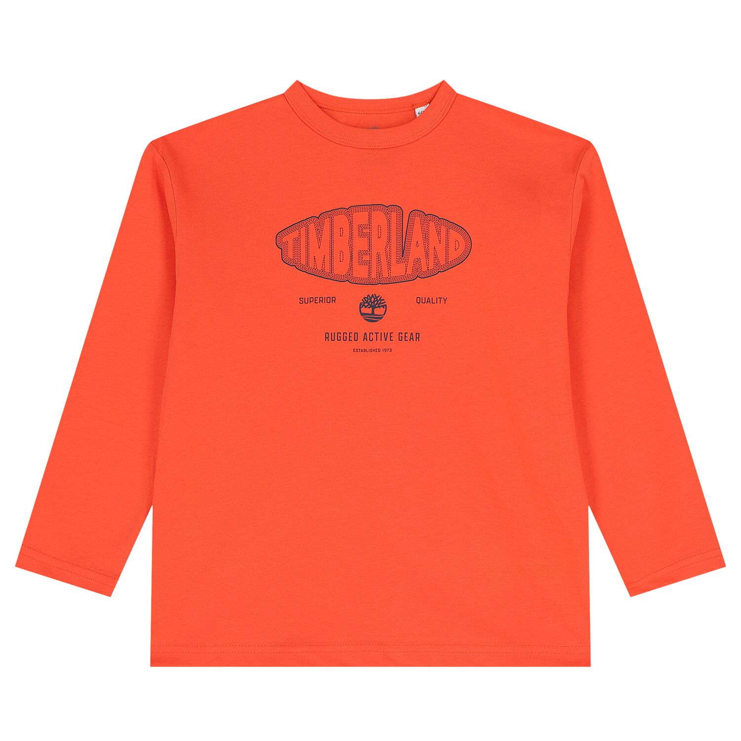 Boys Orange Logo Long Sleeve Top, 1, hi-res image number null