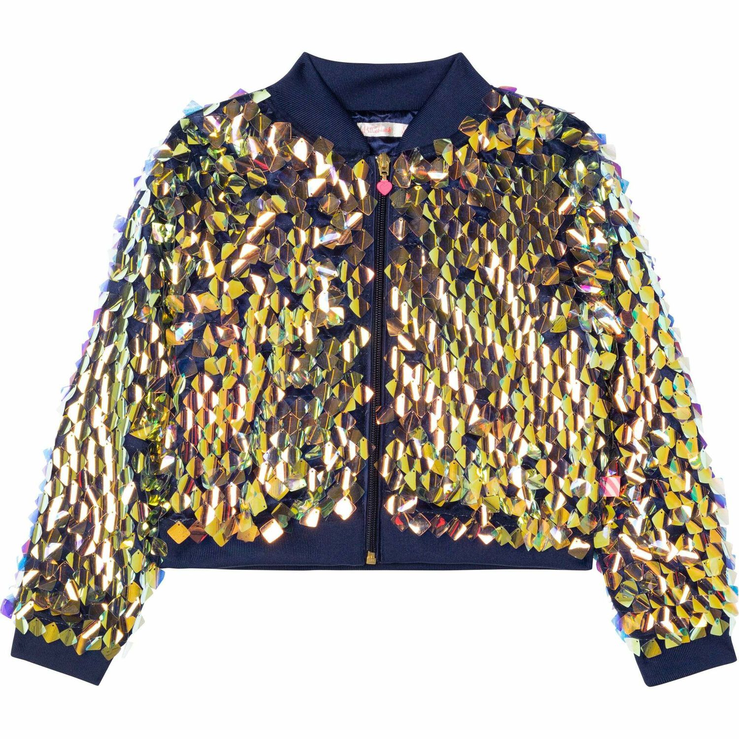 Girls Iridescent Embellished Sequin Jacket, 1, hi-res
