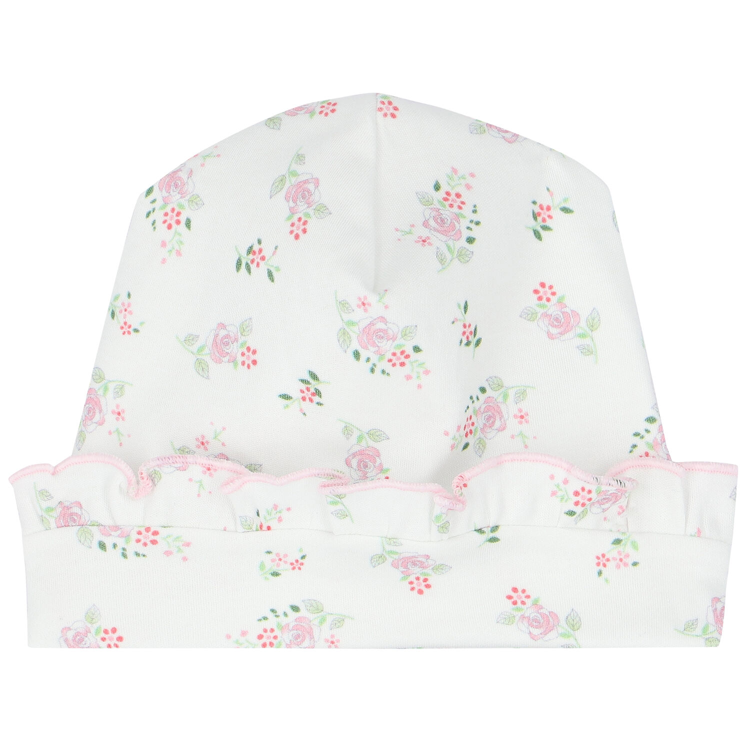Baby Girls White Floral Hat, 1, hi-res